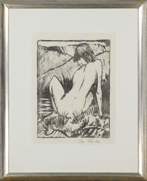 Otto Mueller - Olympia (Sitzender Rückenakt in den Dünen) - Rahmenbild