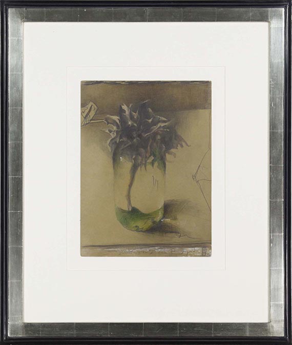 Horst Janssen - "Blumenbild" - Rahmenbild