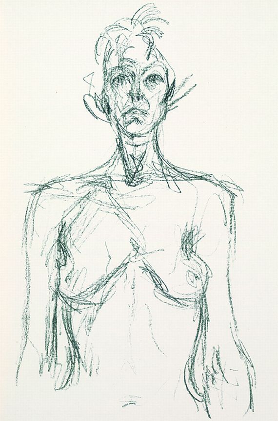 Alberto Giacometti - 3 Bll.: Buste de femme. Femme debout. Frau im Profil nach links