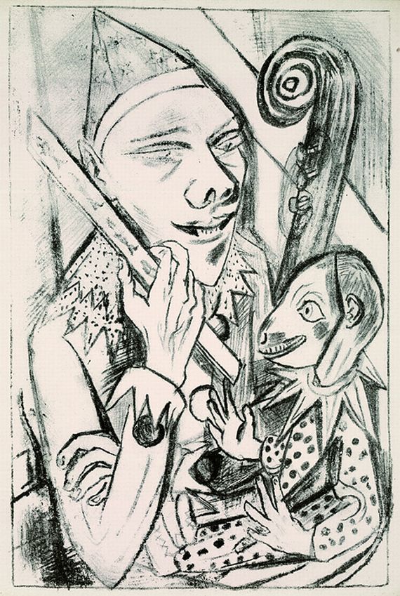 Max Beckmann - 4 Bll.: Pierrot und Maske. 3 Illustrationen aus Stephan Lackner, Der Mensch ist kein Haustier, Éditions Cosmopolites, Paris 1937