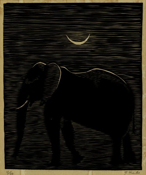 Gerhard Marcks - 3 Bll.: Zusammenbrechender Stier. Elefant. Afrikanischer Elefant