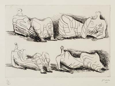 Henry Moore - Four draped reclining figures