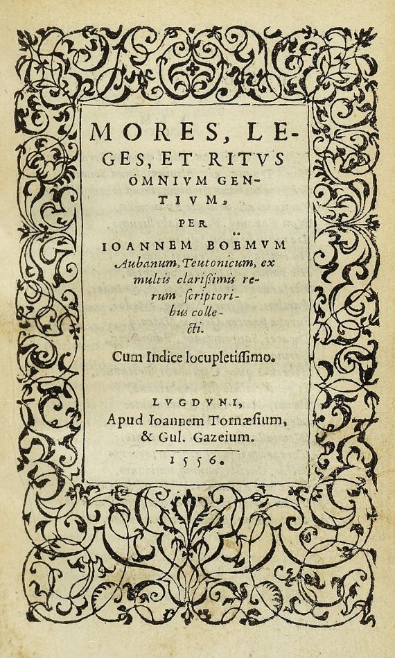 Johann Boemus - Mores, leges, et ritus omnium gentium