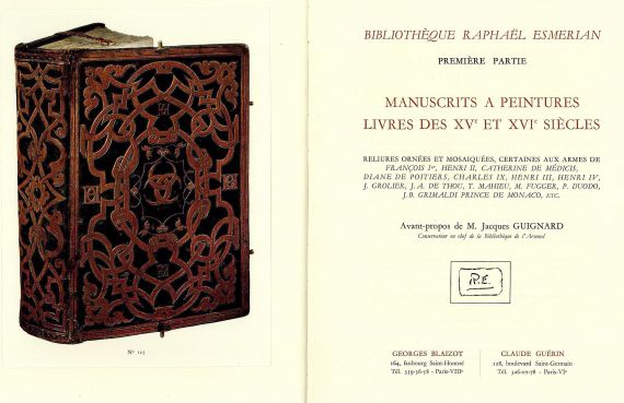   - Bibliothèque Raphael Esmerian, 5 Bde. in 6 Bdn.