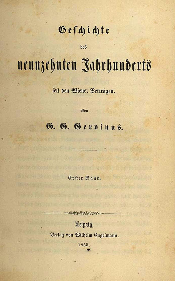 Georg Gottfried Gervinus - Geschichte des 19. Jhs. 8 Bde. 1855
