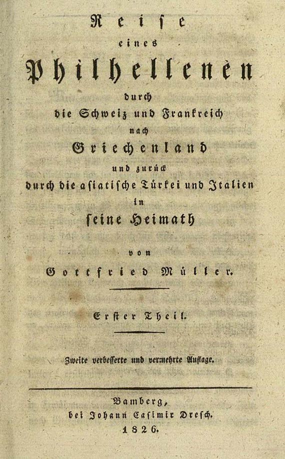 Gottfried Müller - Reise eines Philhellen. 1826