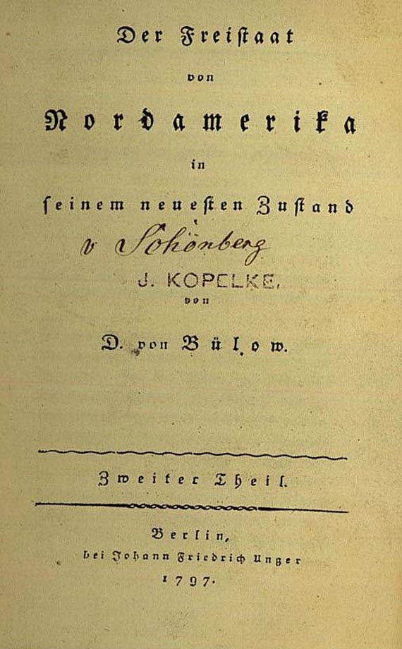 Dietrich von Bülow - Der Freistaat von Nordamerika. 2 Bde. 1797