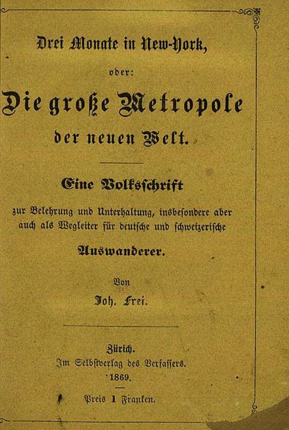 Adolf Douai - A. Douai, Zustände, 1863, Dabei: Frei, Metropole, 1869, + Joos, Gedanken, 1863.