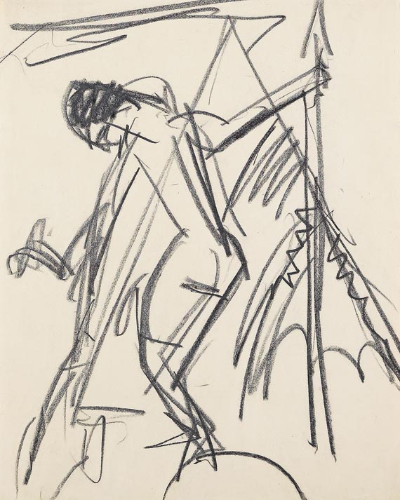 Ernst Ludwig Kirchner - Frauenakt vor einem Zelt