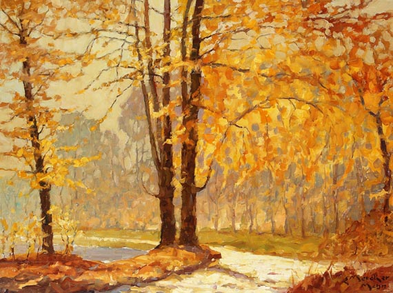 Erich Mercker - Herbstbäume im Park