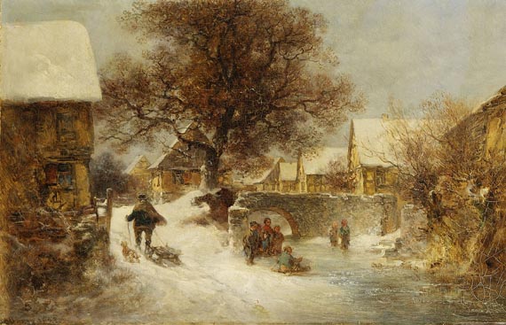 Anton Burger - Dorf im Winter