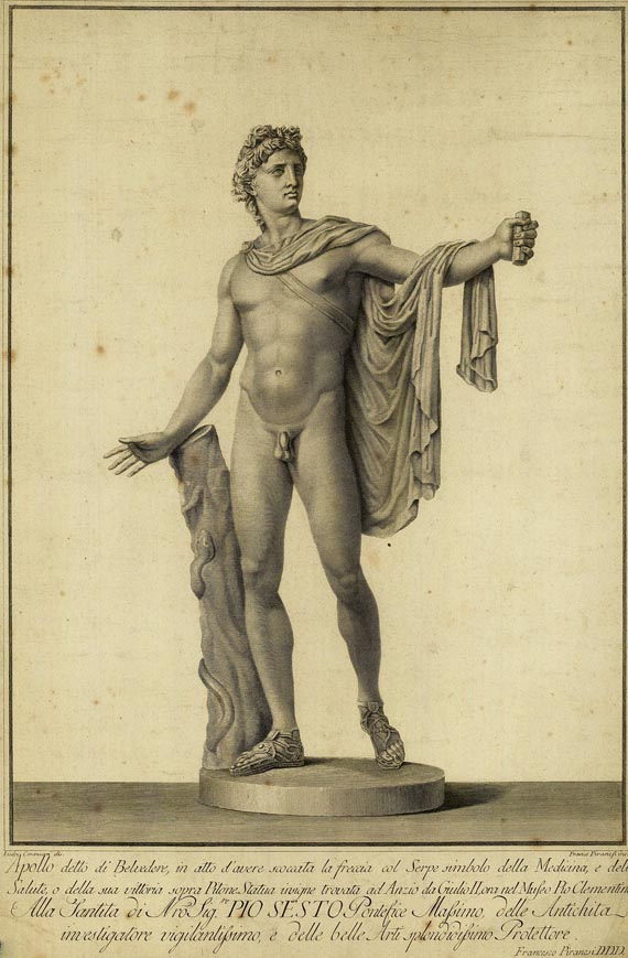  Italien - 3 Bll. Darstellungen von antiken Statuen.