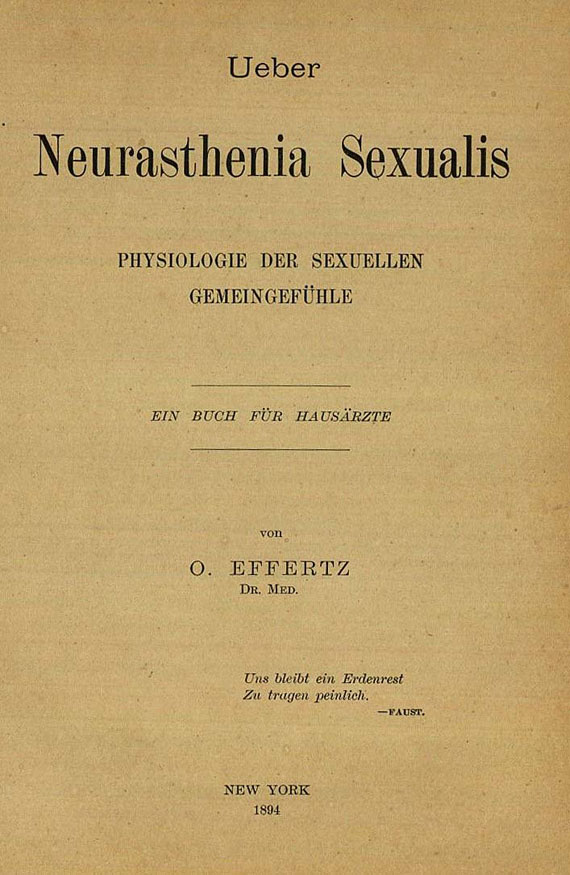 O. Effertz - Neurasthenia Sexualis. 1894