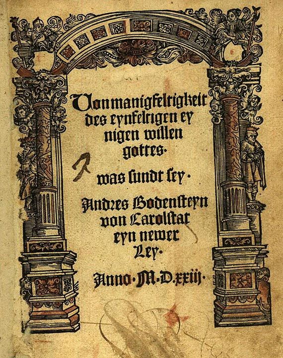 Reformation - Karlstadt. Sammelbd. mit 4 Werken. 1522-50.