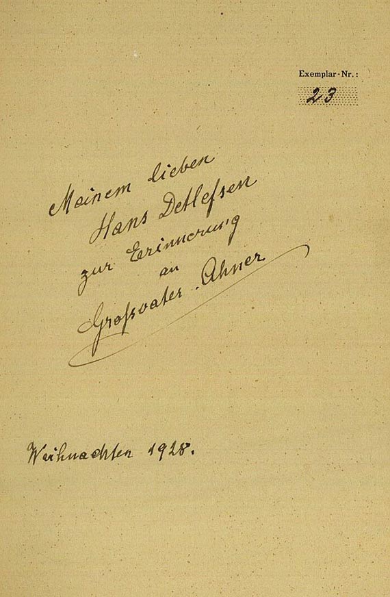 Okkulta - Ahner, H., Kleine Geheimlehre 2 Bde. 1926 + 3 Autographen