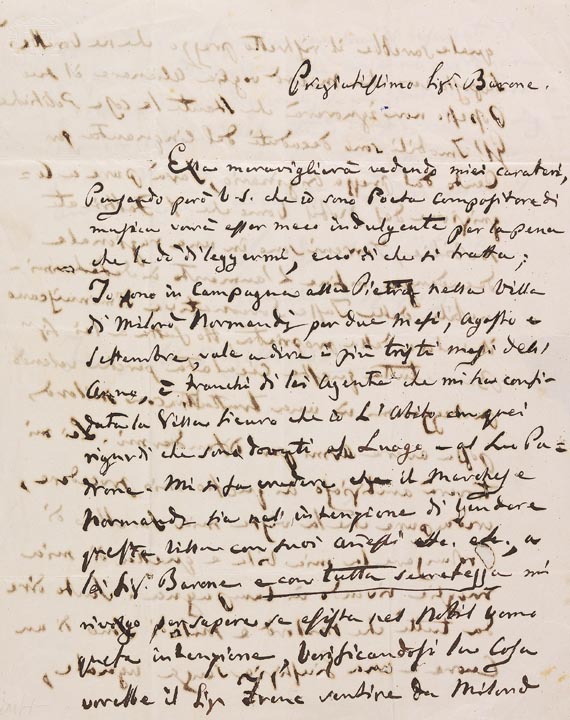 Gioachino Antonio Rossini - Eigh. Brief. 1852