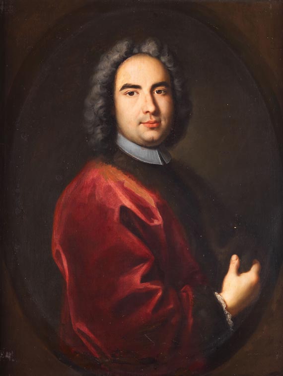 Dominicus van der Smissen - Zugeschrieben - Porträt eines Herren mit grauer Perücke