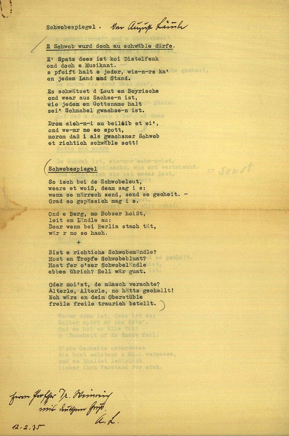 Schriftsteller - Konvolut Schriftsteller, 5 Tle. 1935-70.