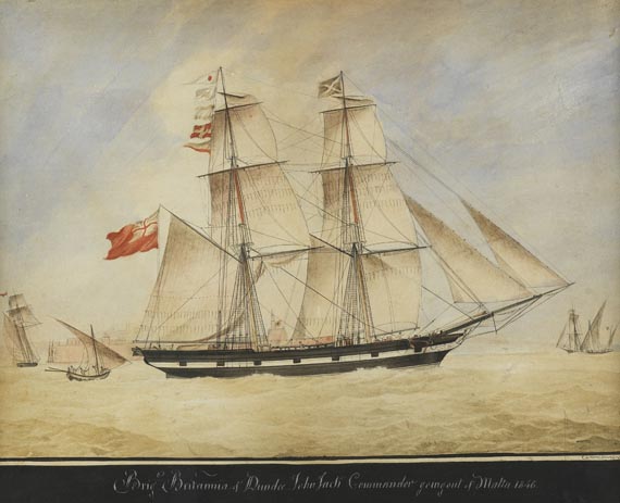 Nicolas S. oder Niccolo Cammillieri - "Brig Britannia of Dundee John Jack Commander going out of Malta 1846"