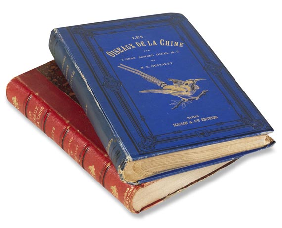 Armand David - Oustalet, Les oiseaux de la Chine. 1877. 2 Bde. - Einband