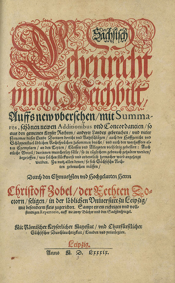 Sachsenspiegel - Sachsenspiegel. 1589