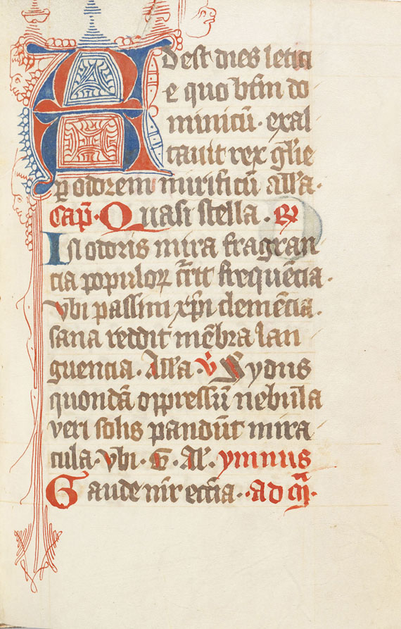   - Pergamenthandschrift um 1370, nach dem Kalendarium. - Weitere Abbildung