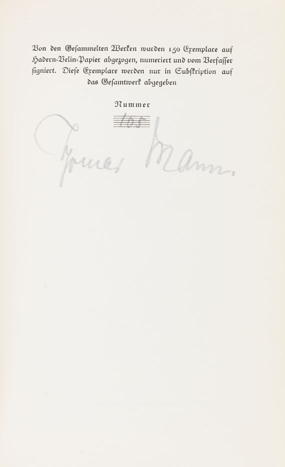 Thomas Mann - Novellen. 1922. 2 Bde. Von T. Mann sign. - Weitere Abbildung