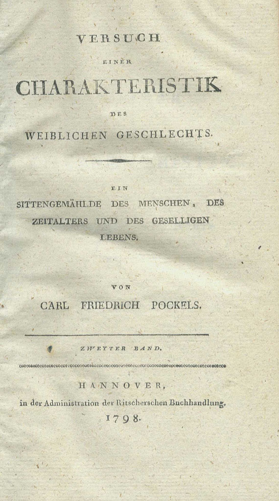 Carl F. Pockels - Versuch einer Charakteristik. 5 Bde. 1797-1802