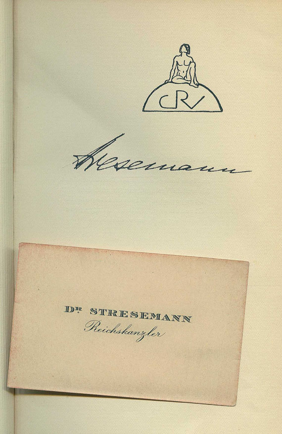 Gustav Stresemann - Reden und Schriften. Mit Widmung. 1926. 2 Bde.