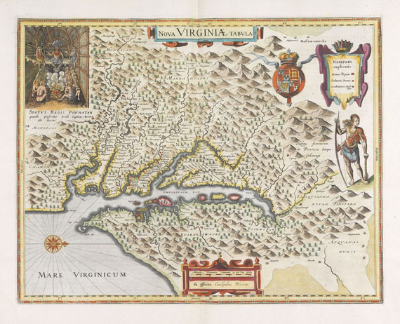  Amerika - 1 Bl. Nova Virginiae tabula (W. J. Blaeu). 1631.