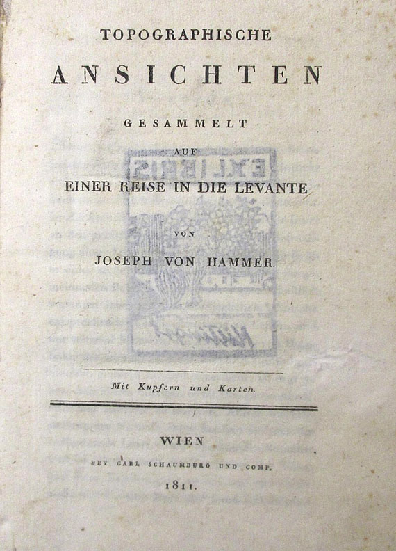 Joseph von Hammer-Purgstall - Topographische Ansichten. Dabei: 4 weitere Werke. 6 Bde.