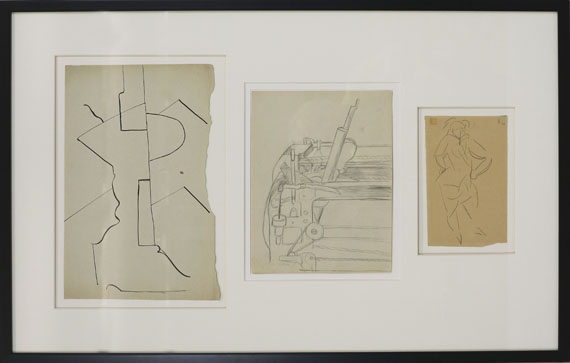 Otto Gutfreund - 3 Blätter: Kubistische Kompositionen - Rahmenbild