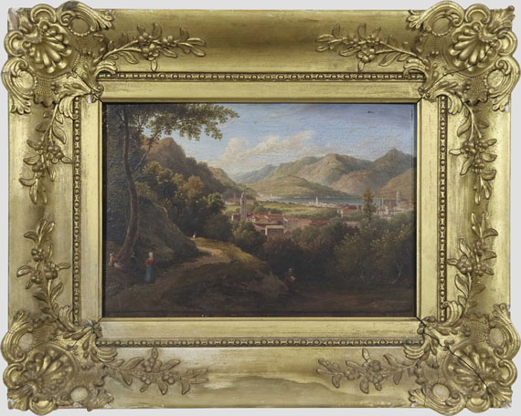 William Cowen - Blick über Como und den Comer See - Rahmenbild