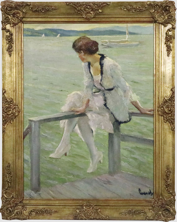 Edward Cucuel - Junge Frau am Starnberger See (Am Steeg) - Rahmenbild