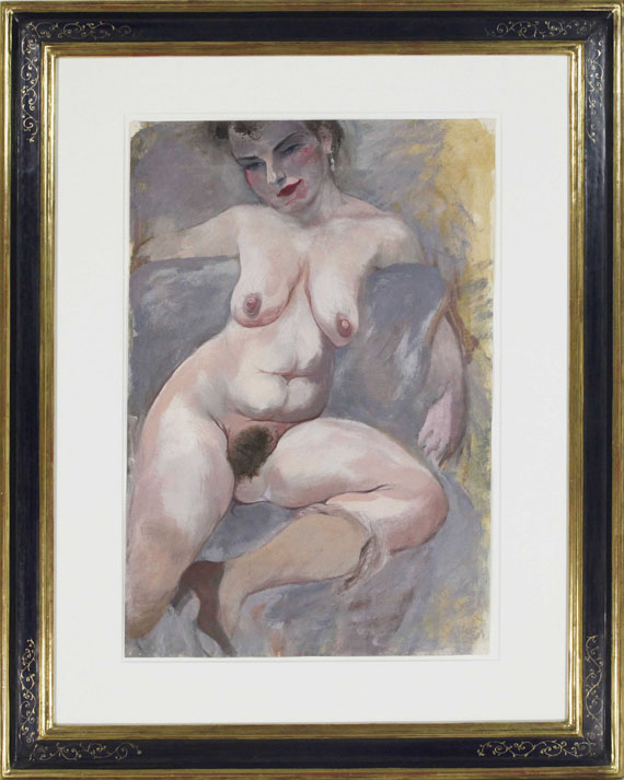 George Grosz - Sitting Female Nude (Die Ehefrau des Künstlers) - Rahmenbild