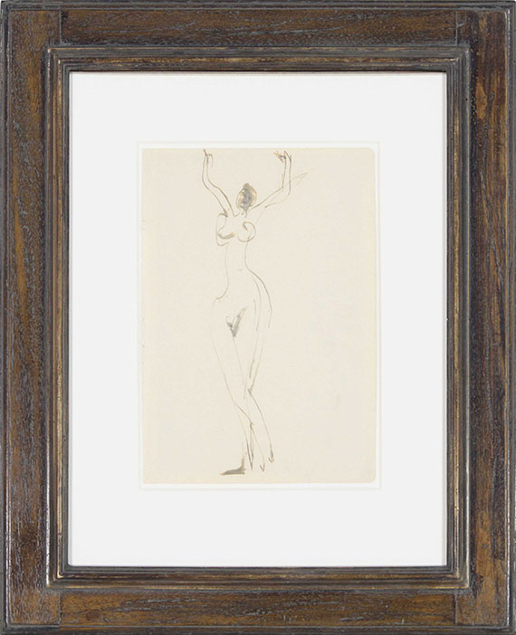 Ernst Ludwig Kirchner - Tanzender weiblicher Akt im Atelier - Rahmenbild